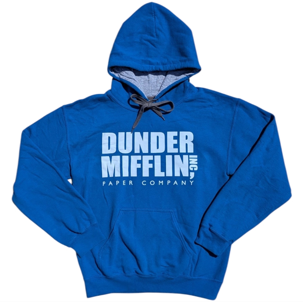 Dunder Mifflin Inc Paper Company Blue Gray Hoodie Unisex Size Adult Small